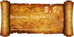 Beleznai Ildikó névjegykártya